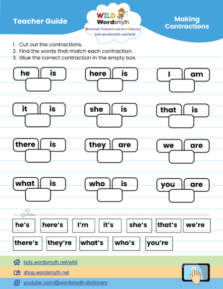 Making Contractions – Hands-on Activity Worksheet