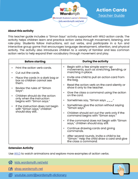 Action Cards - Simon Says Activity